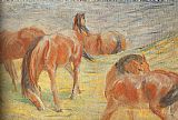 Famous Horses Paintings - Grazing Horses I